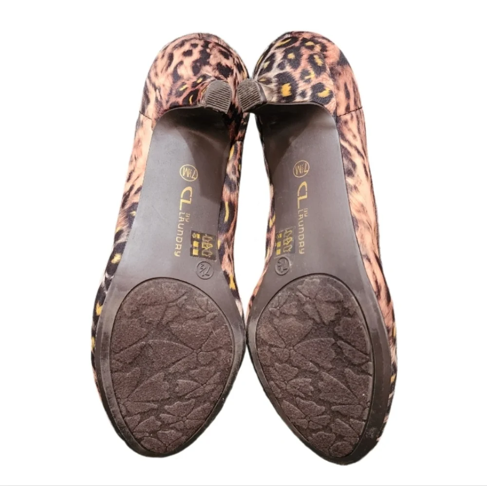 CL by Laundry Leopard Print Ballet Flats Tan Size 7.5 M - Picture 6 of 10